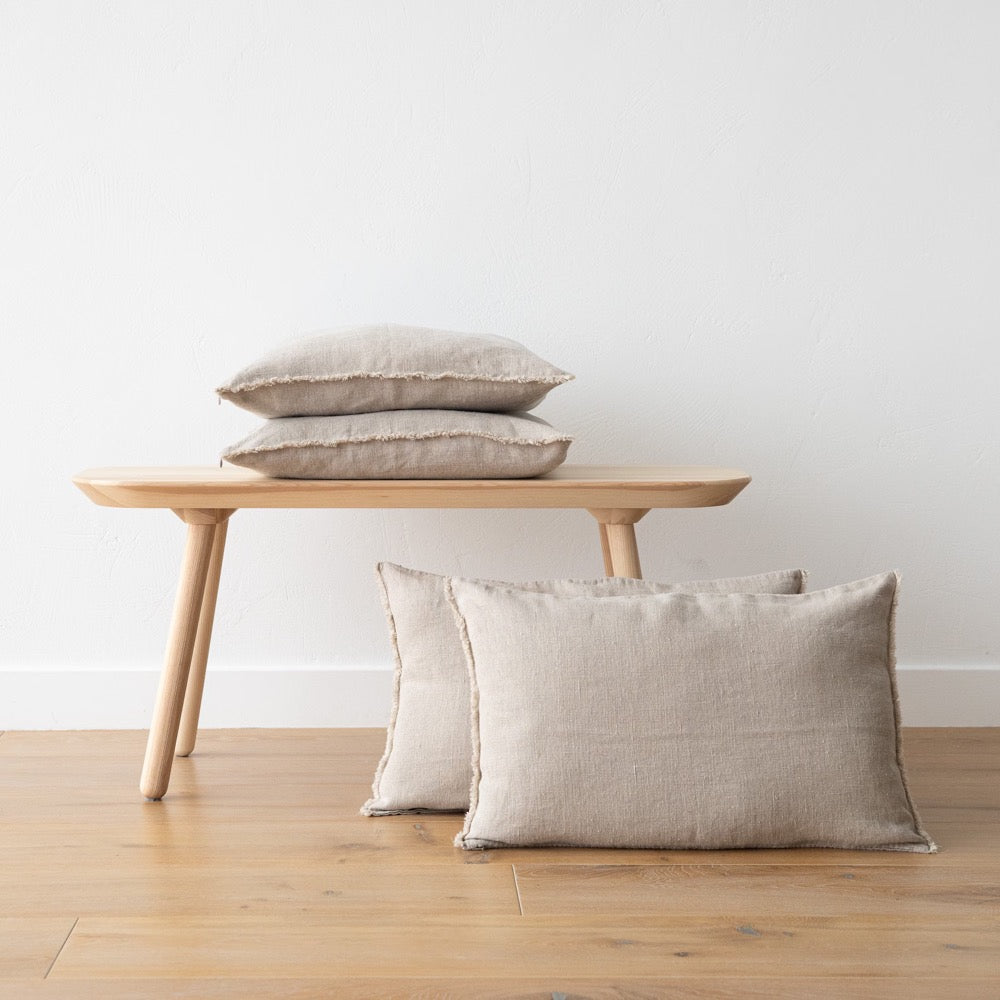 Heavy weight Linen pillow case with hand made fringes 8 colors. Standard, queen, king, euro sham