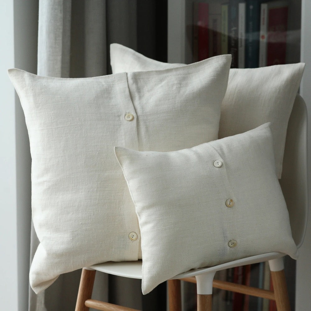 Heavy Linen pillow case with buttons. Standard, queen, king, body, euro sham and custom size pillow